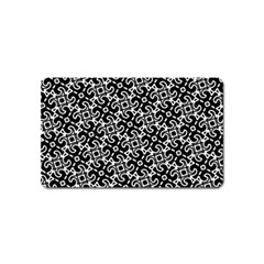 Black And White Decorative Design Pattern Magnet (name Card) by SpinnyChairDesigns