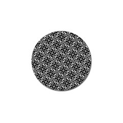 Black And White Decorative Design Pattern Golf Ball Marker by SpinnyChairDesigns