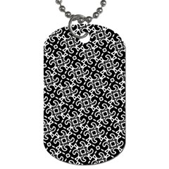 Black And White Decorative Design Pattern Dog Tag (two Sides) by SpinnyChairDesigns