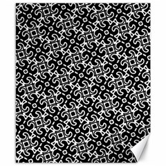 Black And White Decorative Design Pattern Canvas 8  X 10  by SpinnyChairDesigns