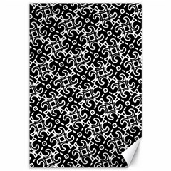 Black And White Decorative Design Pattern Canvas 12  X 18  by SpinnyChairDesigns