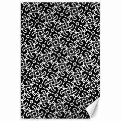 Black And White Decorative Design Pattern Canvas 20  X 30  by SpinnyChairDesigns