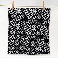 Black And White Decorative Design Pattern Face Towel by SpinnyChairDesigns