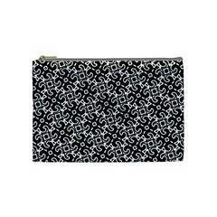 Black And White Decorative Design Pattern Cosmetic Bag (medium) by SpinnyChairDesigns