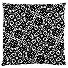 Black And White Decorative Design Pattern Large Cushion Case (two Sides) by SpinnyChairDesigns