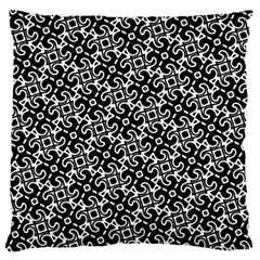 Black And White Decorative Design Pattern Large Flano Cushion Case (two Sides) by SpinnyChairDesigns