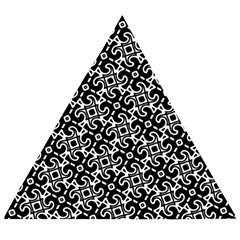 Black And White Decorative Design Pattern Wooden Puzzle Triangle by SpinnyChairDesigns