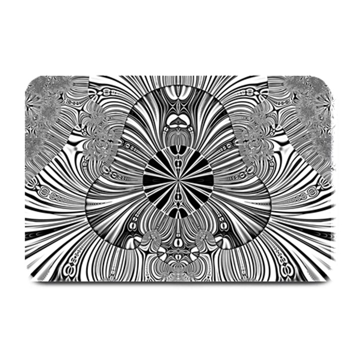 Abstract Art Black and White Floral Intricate Pattern Plate Mats