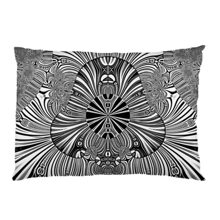 Abstract Art Black and White Floral Intricate Pattern Pillow Case