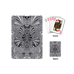 Abstract Art Black And White Floral Intricate Pattern Playing Cards Single Design (mini) by SpinnyChairDesigns