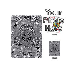 Abstract Art Black And White Floral Intricate Pattern Playing Cards 54 Designs (mini) by SpinnyChairDesigns