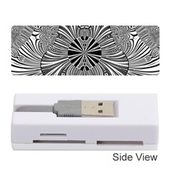 Abstract Art Black And White Floral Intricate Pattern Memory Card Reader (stick) by SpinnyChairDesigns