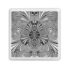 Abstract Art Black And White Floral Intricate Pattern Memory Card Reader (square) by SpinnyChairDesigns