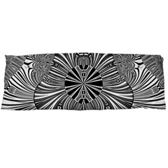 Abstract Art Black And White Floral Intricate Pattern Body Pillow Case (dakimakura) by SpinnyChairDesigns