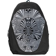 Abstract Art Black And White Floral Intricate Pattern Backpack Bag