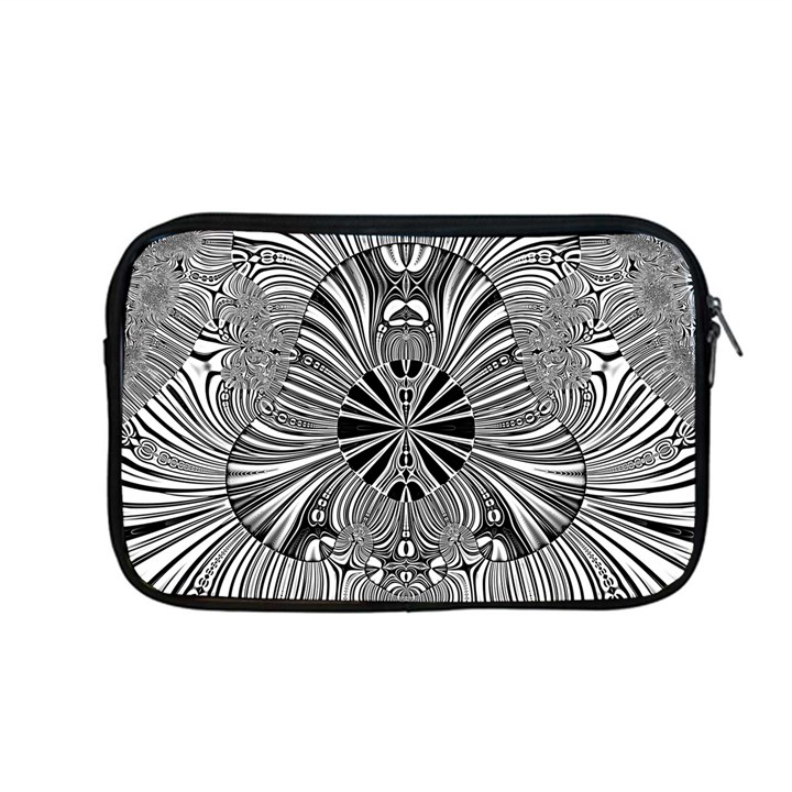 Abstract Art Black and White Floral Intricate Pattern Apple MacBook Pro 13  Zipper Case