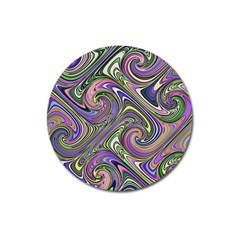 Abstract Art Purple Swirls Pattern Magnet 3  (round) by SpinnyChairDesigns