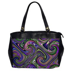 Abstract Art Purple Swirls Pattern Oversize Office Handbag by SpinnyChairDesigns