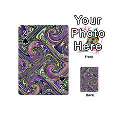 Abstract Art Purple Swirls Pattern Playing Cards 54 Designs (mini) by SpinnyChairDesigns