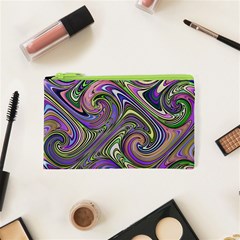 Abstract Art Purple Swirls Pattern Cosmetic Bag (xs) by SpinnyChairDesigns