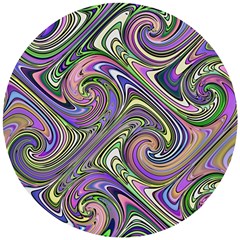 Abstract Art Purple Swirls Pattern Wooden Puzzle Round by SpinnyChairDesigns