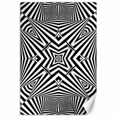 Black And White Line Art Pattern Stripes Canvas 20  X 30  by SpinnyChairDesigns