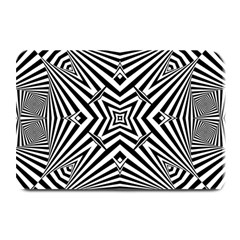 Black And White Line Art Pattern Stripes Plate Mats by SpinnyChairDesigns