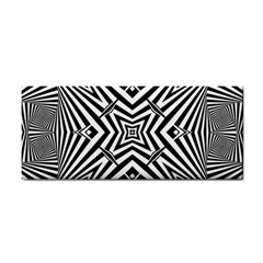 Black And White Line Art Pattern Stripes Hand Towel by SpinnyChairDesigns