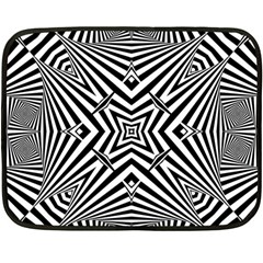 Black And White Line Art Pattern Stripes Double Sided Fleece Blanket (mini)  by SpinnyChairDesigns