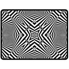 Black And White Line Art Pattern Stripes Fleece Blanket (large)  by SpinnyChairDesigns