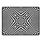 Black and White Line Art Pattern Stripes Fleece Blanket (Small) 50 x40  Blanket Front