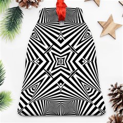 Black And White Line Art Pattern Stripes Bell Ornament (two Sides) by SpinnyChairDesigns