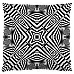 Black And White Line Art Pattern Stripes Large Cushion Case (one Side) by SpinnyChairDesigns