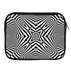 Black And White Line Art Pattern Stripes Apple Ipad 2/3/4 Zipper Cases by SpinnyChairDesigns