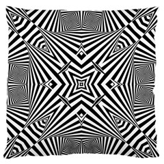 Black And White Line Art Pattern Stripes Large Flano Cushion Case (one Side) by SpinnyChairDesigns