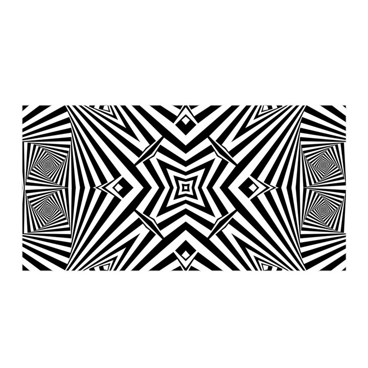 Black and White Line Art Pattern Stripes Satin Wrap