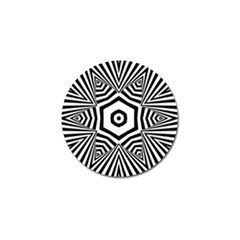 Black And White Line Art Stripes Pattern Golf Ball Marker by SpinnyChairDesigns