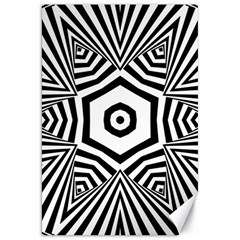 Black And White Line Art Stripes Pattern Canvas 20  X 30  by SpinnyChairDesigns