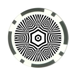 Black and White Line Art Stripes Pattern Poker Chip Card Guard