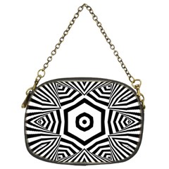 Black And White Line Art Stripes Pattern Chain Purse (two Sides) by SpinnyChairDesigns