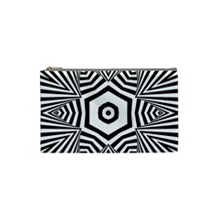 Black and White Line Art Stripes Pattern Cosmetic Bag (Small)