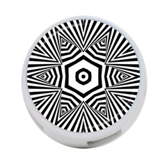 Black And White Line Art Stripes Pattern 4-port Usb Hub (two Sides) by SpinnyChairDesigns