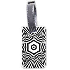 Black and White Line Art Stripes Pattern Luggage Tag (one side)