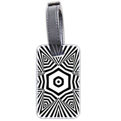 Black and White Line Art Stripes Pattern Luggage Tag (two sides)