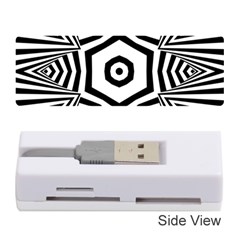 Black And White Line Art Stripes Pattern Memory Card Reader (stick) by SpinnyChairDesigns