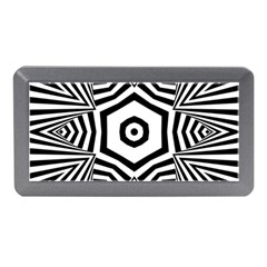 Black And White Line Art Stripes Pattern Memory Card Reader (mini) by SpinnyChairDesigns