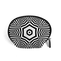 Black and White Line Art Stripes Pattern Accessory Pouch (Small)