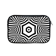 Black And White Line Art Stripes Pattern Apple Macbook Pro 13  Zipper Case by SpinnyChairDesigns