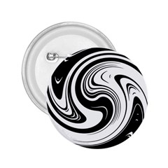 Black And White Swirl Spiral Swoosh Pattern 2 25  Buttons by SpinnyChairDesigns