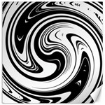 Black and White Swirl Spiral Swoosh Pattern Canvas 12  x 12  11.4 x11.56  Canvas - 1